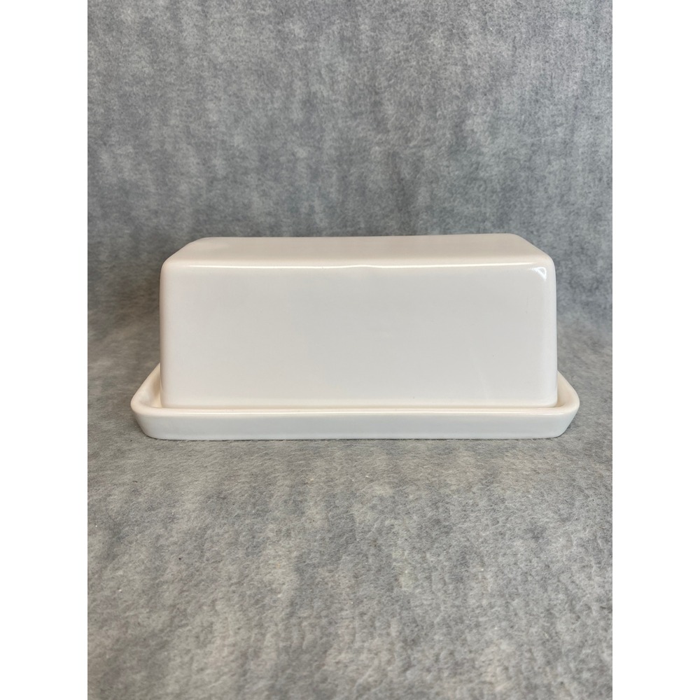 Threshold White Stoneware Butter Dish w/ Lid Kitchenware Dishwasher Safe Square